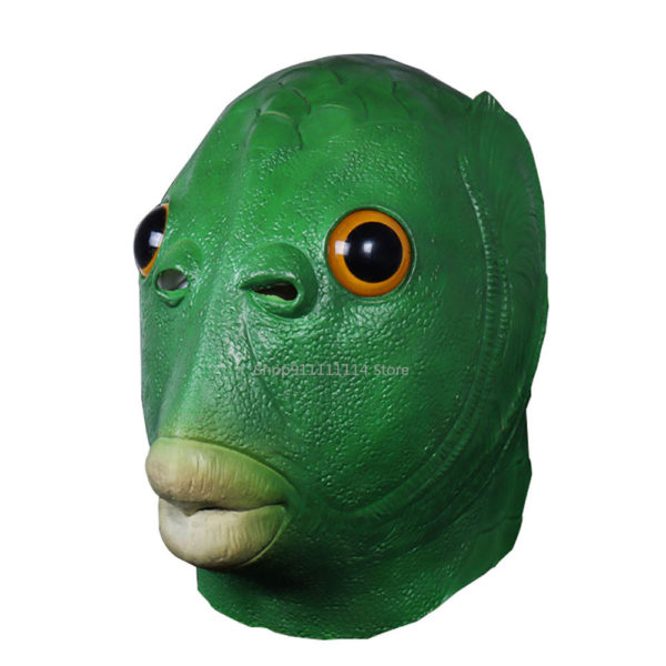Masque t te de poisson vert jouet amusant Costume de Cosplay unisexe f te de carnaval
