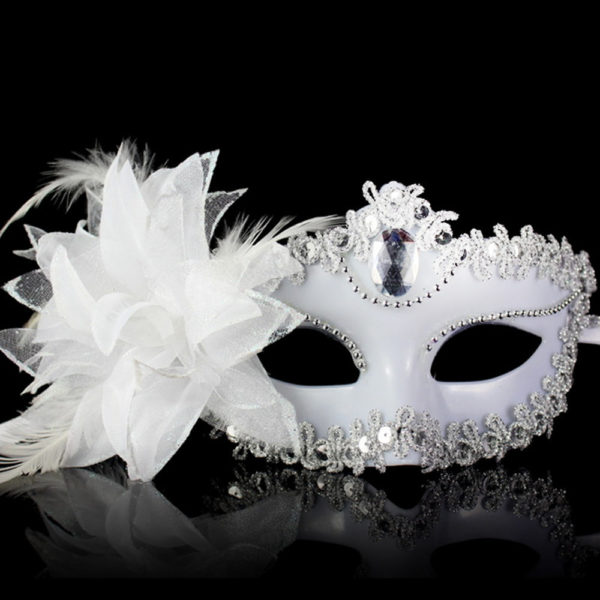Masque v nitien de f te de danse en diamant plumes de fleurs Costume de carnaval 2