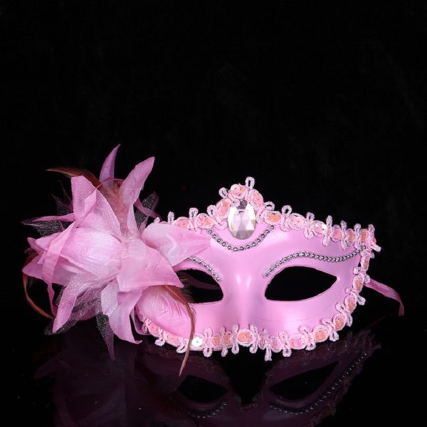 Masque v nitien de f te de danse en diamant plumes de fleurs Costume de carnaval