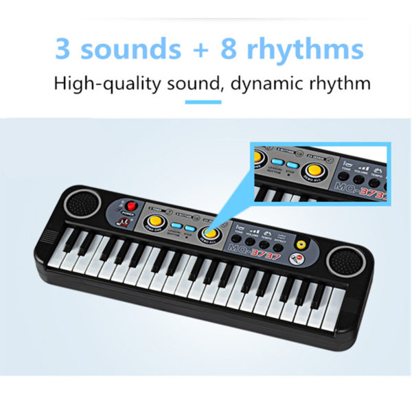 Mini clavier lectronique 37 touches pour enfants Instrument de musique jouet ducatif d apprentissage avec Microphone 2
