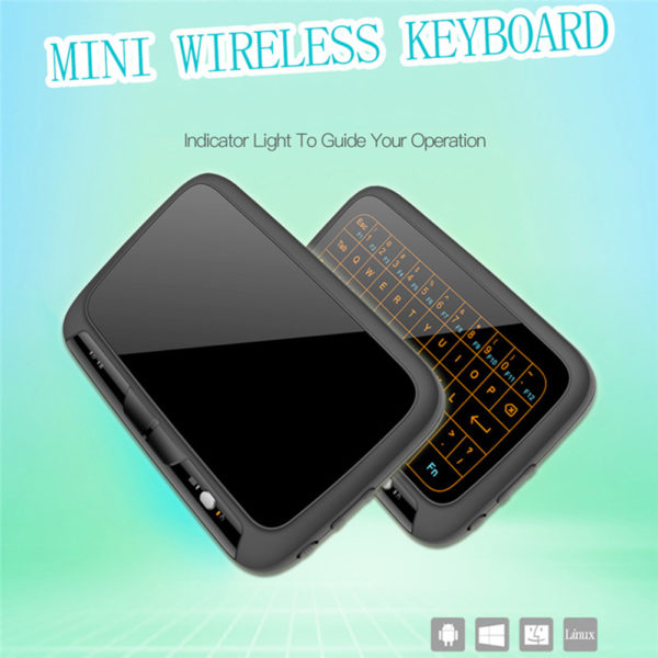 Mini clavier tactile sans fil H18 2 4GHz r tro clair QWERTY intelligent Plug And Play 2