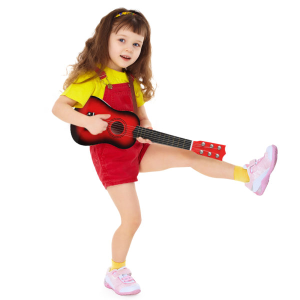 Mini guitare Ukulele Portable 21 pouces 6 cordes Instrument de musique cadeau pour enfants fournitures d 4