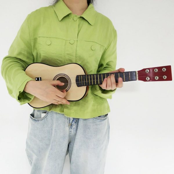 Mini guitare acoustique en bois 6 cordes 23 pouces Ukulele pour enfants bord lisse guitare ducative 3