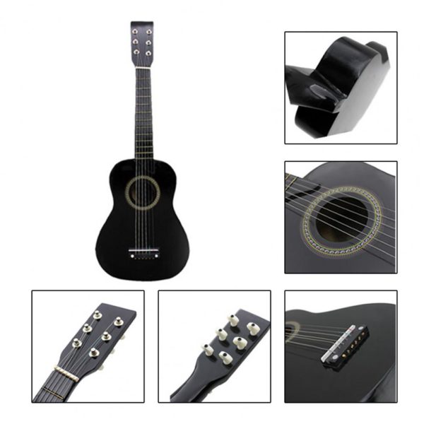 Mini guitare acoustique en bois 6 cordes 23 pouces Ukulele pour enfants bord lisse guitare ducative 4