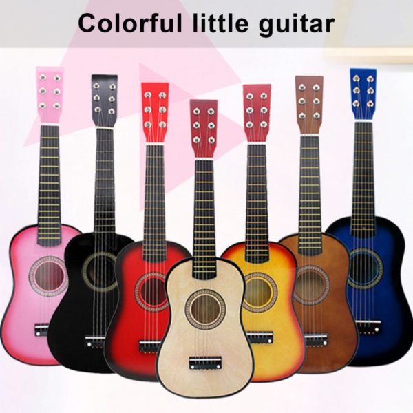 Mini guitare acoustique en bois 6 cordes 23 pouces Ukulele pour enfants bord lisse guitare ducative