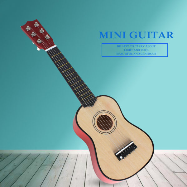 Mini guitare en bois pour enfants jouet ducatif Ukulele 6 cordes Instruments de musique cadeau pour