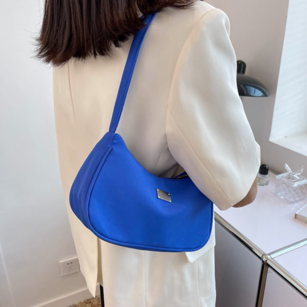 Mini sac à main en Nylon pour femmes, sac à bandoulière de couleur unie, sacoche de luxe de styliste, sac à main rétro pour dames, sacs sous-aisselles, nouvelle collection – Image 4
