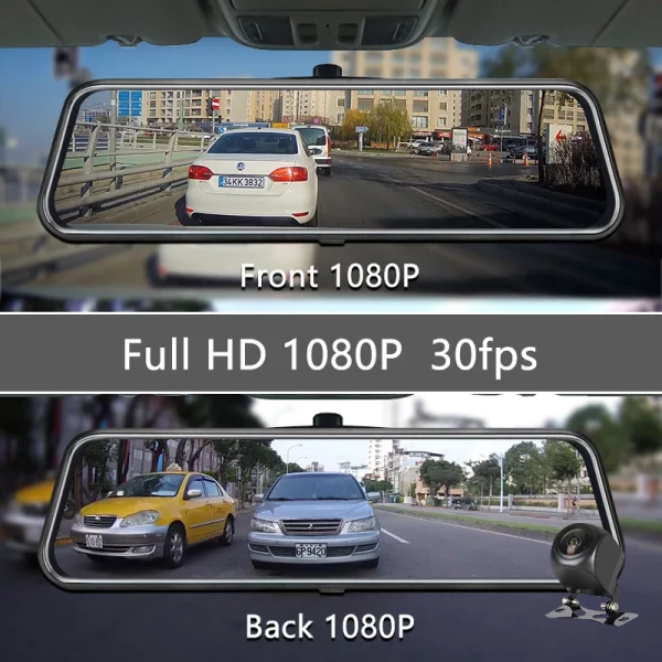Miroir de tableau de bord DVR pour voiture cam ra de tableau de bord avec double