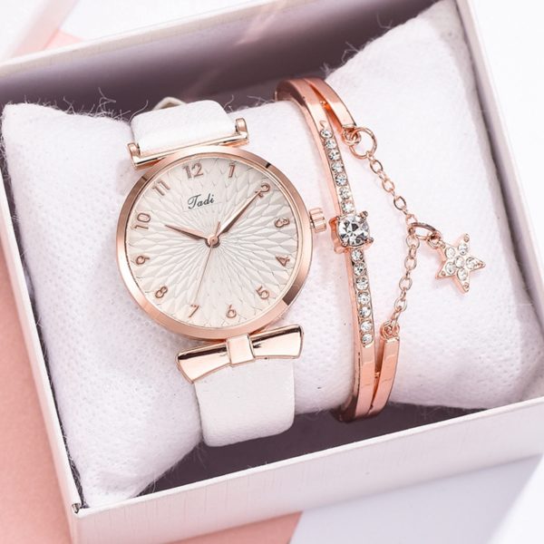 Montre de Luxe Quartz Magn tique pour Femme Bracelet de Sport Horloge avec Cadran Rose 2