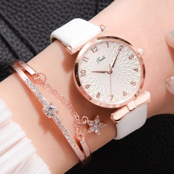 Montre de Luxe Quartz Magn tique pour Femme Bracelet de Sport Horloge avec Cadran Rose 4