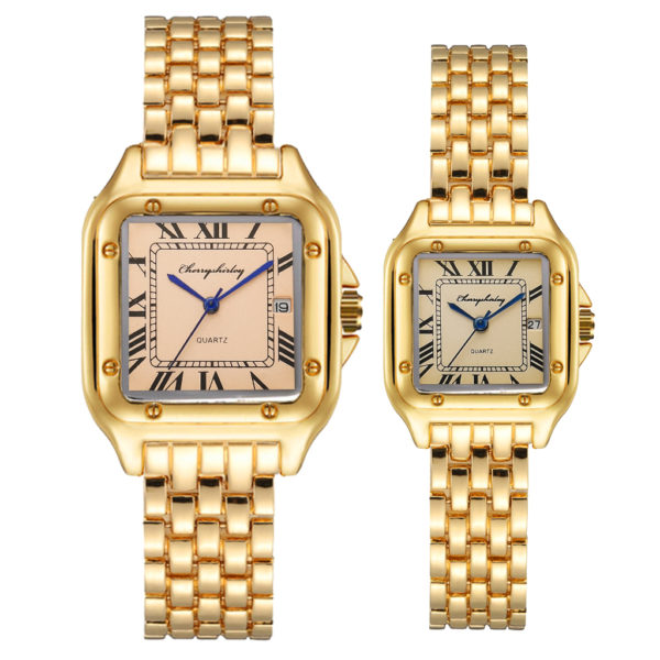 Montre de luxe en or pour hommes et femmes Bracelet Quartz nouvelle collection