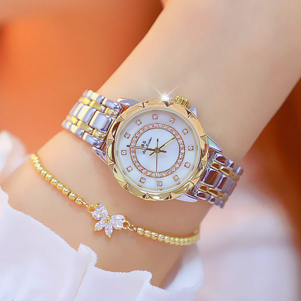 Montre diamant pour femmes marque de luxe l gante strass or Rose 2021 1