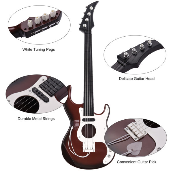 Muslady guitare basse 4 cordes pour enfant jouet de 19 pouces instrument Musical d veloppement de 2