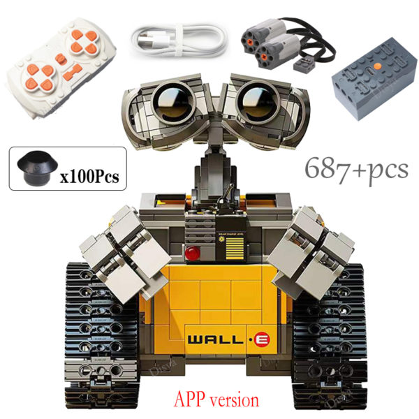 Nouveau 687 pièces Disney WALL E high-tech APP motorisé RC Robot fonctions figurines blocs de construction techniques pour enfants jouets cadeau – Image 2