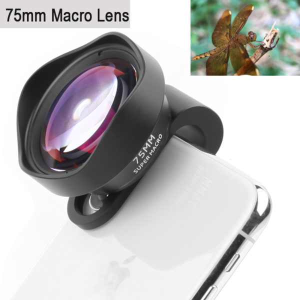 Objectif de cam ra de t l phone professionnel Macro 75mm HD DSLR effet Clip pour
