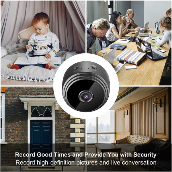 Olaf – Mini caméra de Surveillance A9 IP WiFi HD 1080P, dispositif de sécurité domestique sans fil, avec Vision nocturne intelligente – Image 2