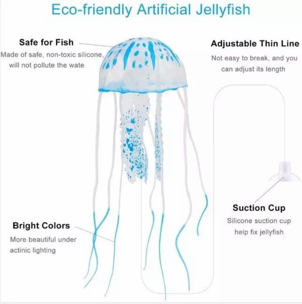 Paysage aquatique lumineux artificiel pour Aquarium, natation artificielle, méduse, ornement lumineux pour Aquarium, plante sous-marine – Image 5