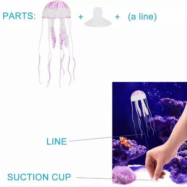 Paysage aquatique lumineux artificiel pour Aquarium, natation artificielle, méduse, ornement lumineux pour Aquarium, plante sous-marine – Image 6