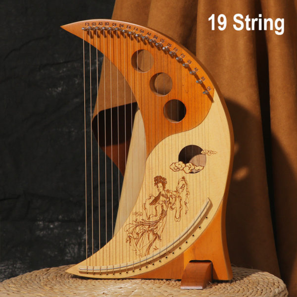 Piano Lyre 19 cordes en bois massif harpe Lyre de haute qualit Instrument de musique Portable 1