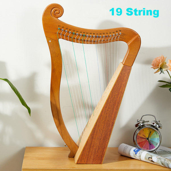 Piano Lyre 19 cordes en bois massif harpe Lyre de haute qualit Instrument de musique Portable 3