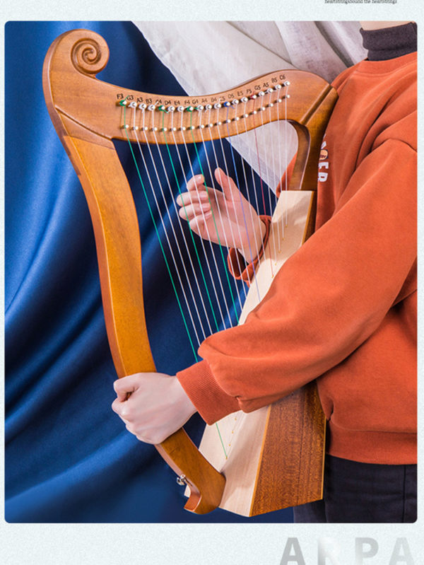 Piano Lyre 19 cordes en bois massif harpe Lyre de haute qualit Instrument de musique Portable 5