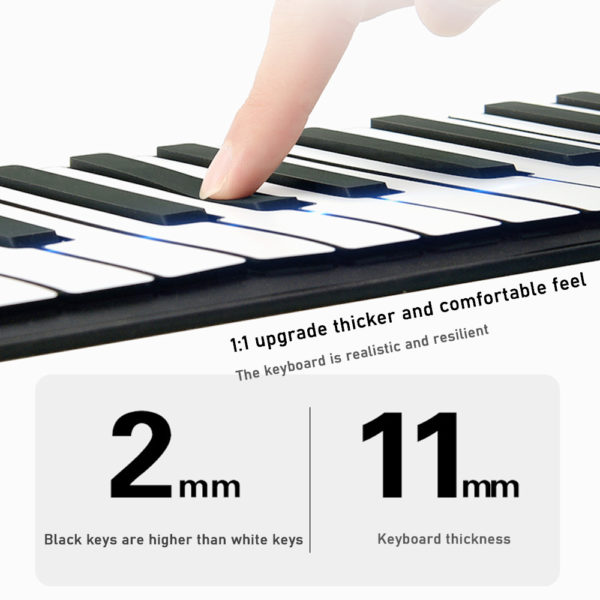 Piano lectronique 88 touches MIDI et Charge USB Portable Flexible ABS en Silicone souple Piano num 3