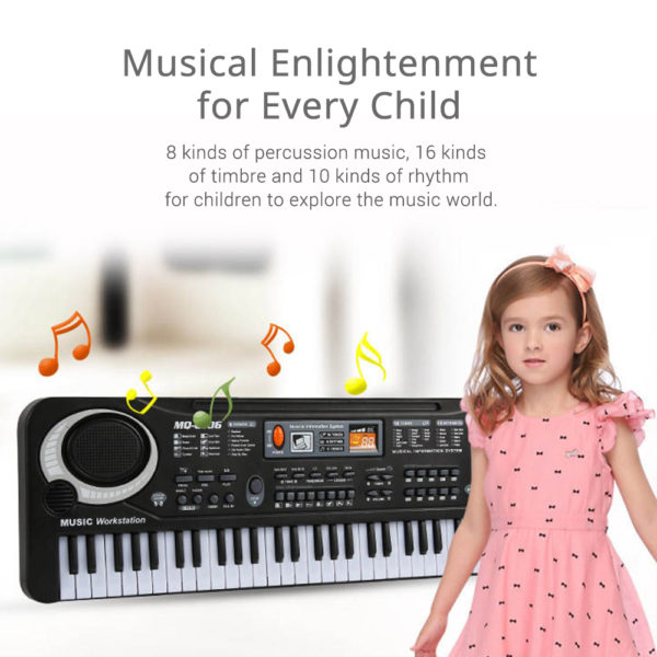 Piano num rique 61 touches orgue lectronique USB Instrument de musique pour enfants jouet avec Microphone 2