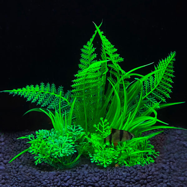 Plantes artificielles sous-marines en plastique, décoration de Simulation d'aquarium de poisson aquatique, fausse brousse d'eau verte – Image 3