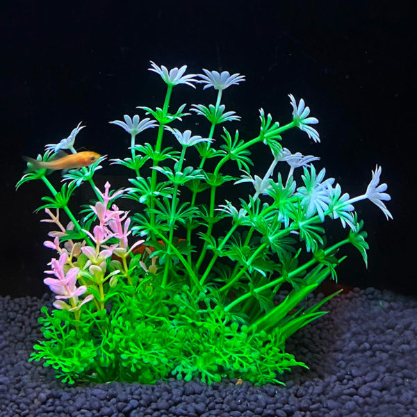 Plantes artificielles sous-marines en plastique, décoration de Simulation d'aquarium de poisson aquatique, fausse brousse d'eau verte – Image 4