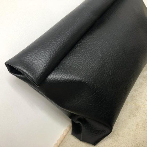 Pochette de soir e en cuir pu souple pour femmes couleur unie tendance grande capacit noire 2