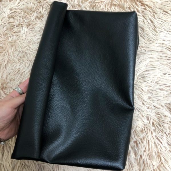 Pochette de soir e en cuir pu souple pour femmes couleur unie tendance grande capacit noire 4