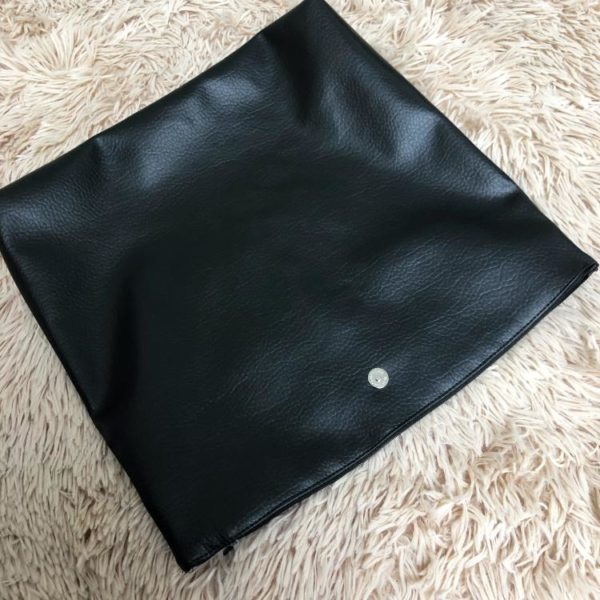 Pochette de soir e en cuir pu souple pour femmes couleur unie tendance grande capacit noire 5