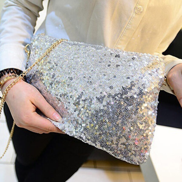 Pochette de soirée à paillettes pour femmes, sac à main de luxe scintillant, fourre-tout à enveloppe de fête de mariage, portefeuille à épaule pour dames – Image 4