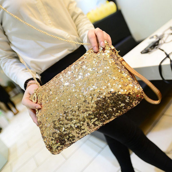 Pochette de soirée à paillettes pour femmes, sac à main de luxe scintillant, fourre-tout à enveloppe de fête de mariage, portefeuille à épaule pour dames