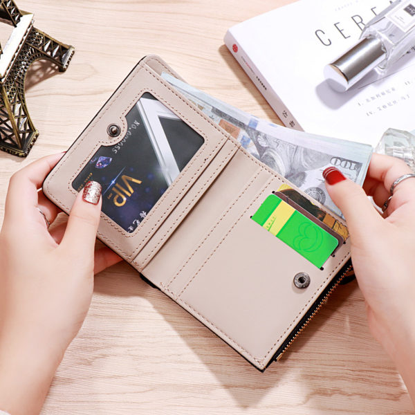 Portefeuille mince pour femmes marque de luxe petit porte monnaie en cuir meilleures ventes styliste Moda 4