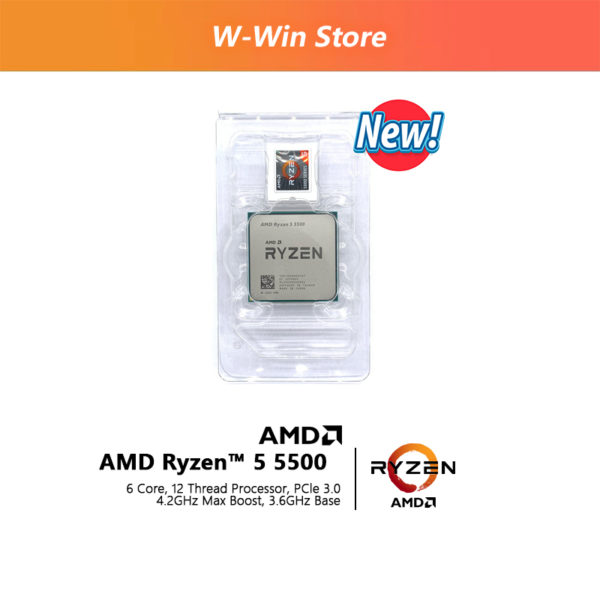 Processeur AMD Ryzen 5 5500 R5 5500 3 6GHz 6 c urs 12 threads L3 16