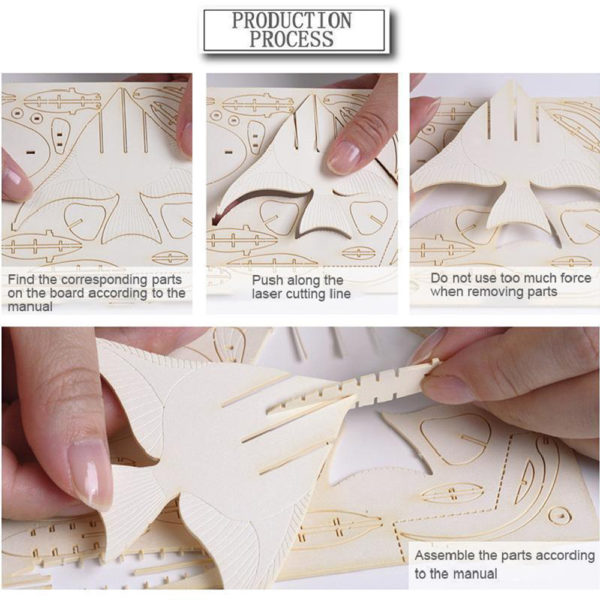 Puzzle 3D en bois, Kits d'assemblage d'animaux, décoration de Table à faire soi-même, sûr et Non toxique, facile à poinçonner, cadeau pour enfants – Image 4