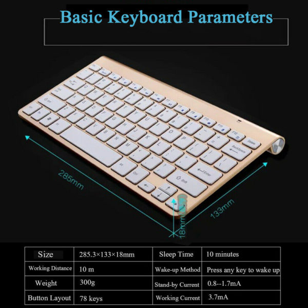 RYRA ensemble Mini clavier et souris multim dia sans fil 2 4G pour PC Notebook ordinateur 2