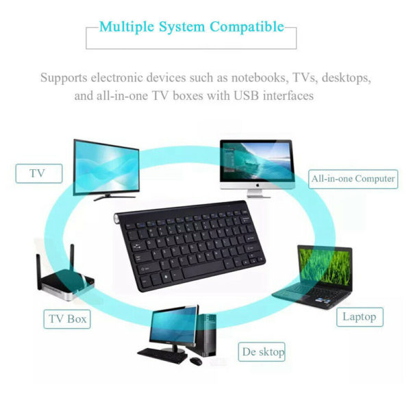 RYRA ensemble Mini clavier et souris multim dia sans fil 2 4G pour PC Notebook ordinateur 5