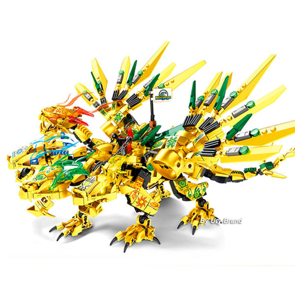 Robot Ninja Golden Warrior Mech 2 en 1 2 t tes de Dragons volants ensemble de 2