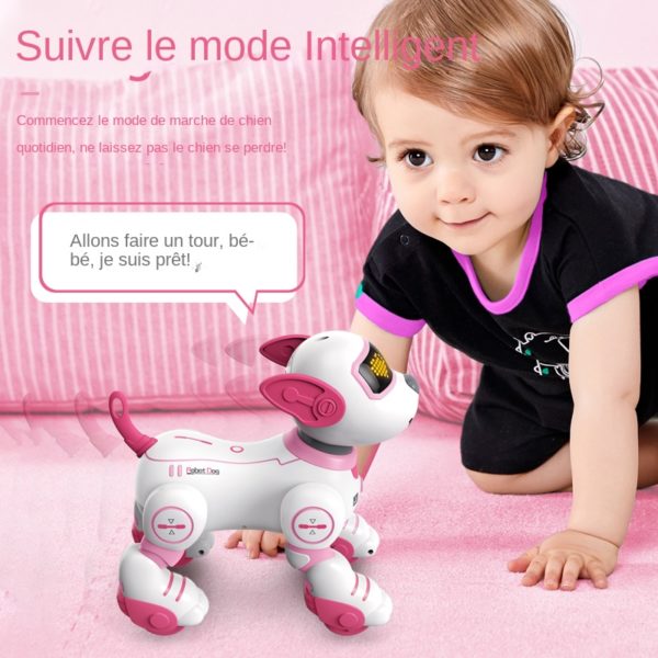 Robot lectronique RC amusant pour chien commande vocale Programmable toucher musique chanson jouets roses pour filles 1
