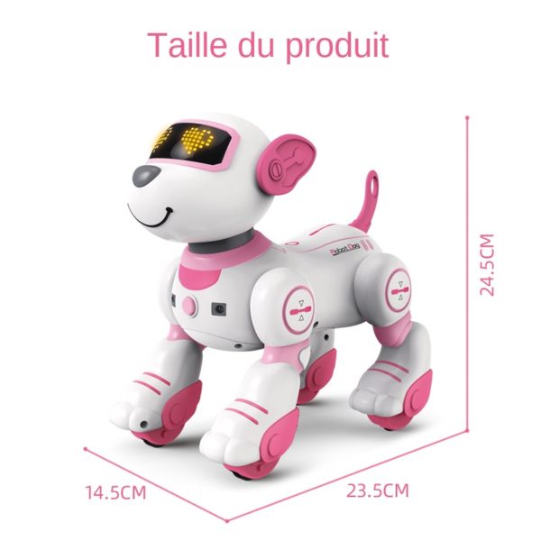 Robot lectronique RC amusant pour chien commande vocale Programmable toucher musique chanson jouets roses pour filles 5