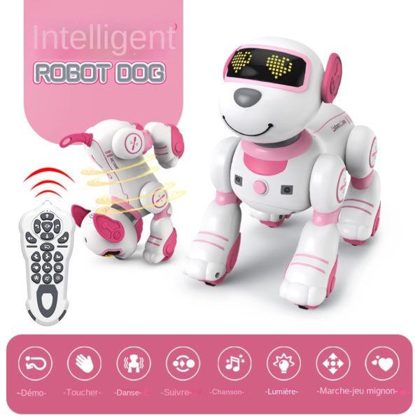Robot lectronique RC amusant pour chien commande vocale Programmable toucher musique chanson jouets roses pour filles