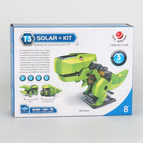 Robot nergie solaire 3 en 1 jouet pour enfants dinosaure insecte perceuse d formation du panneau 5