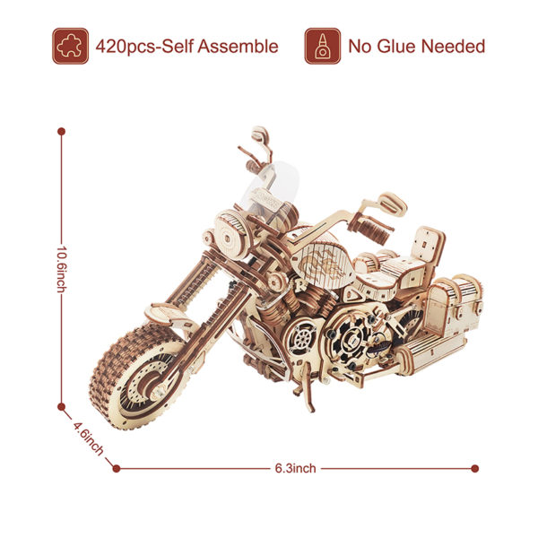 Robotime Puzzle de moto 3D en bois pour enfants Kit d assemblage de mod les en 1