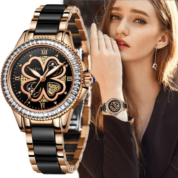 SUNKTA femmes montres femmes robe cadeaux mode horloges marque de luxe Quartz c ramique Bracelet montres