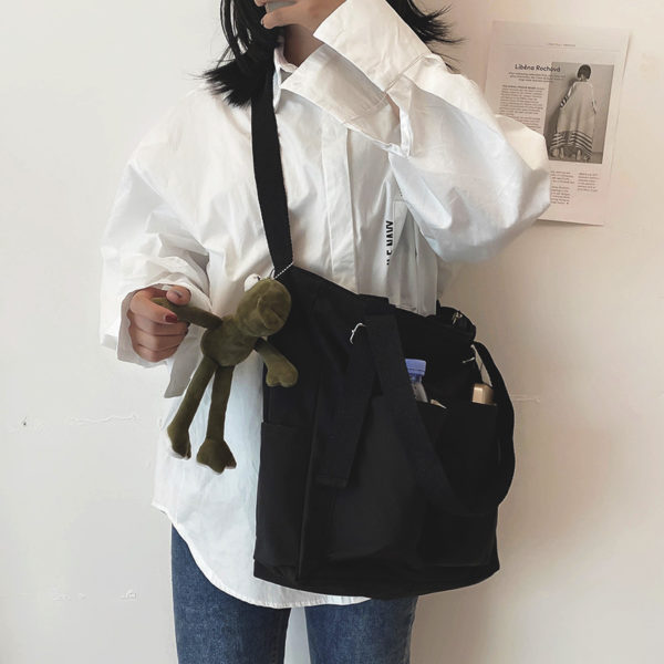 Sac à main en Nylon pour femmes, fourre-tout Simple à la mode, fermeture éclair, résistant à l'eau, grande capacité – Image 3