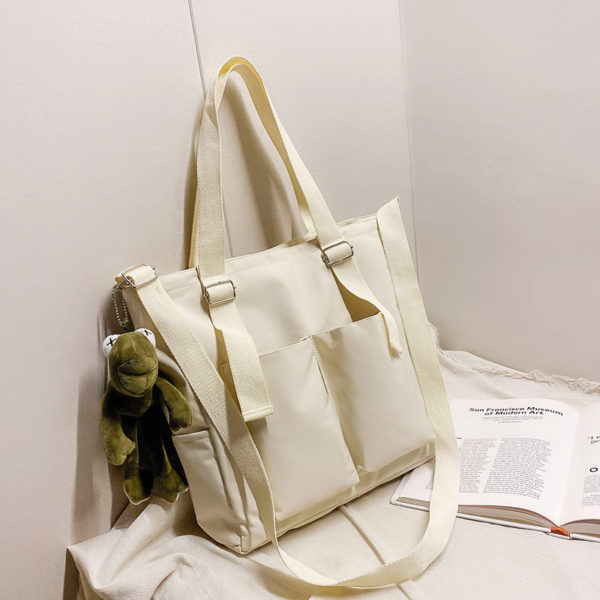 Sac à main en Nylon pour femmes, fourre-tout Simple à la mode, fermeture éclair, résistant à l'eau, grande capacité – Image 4