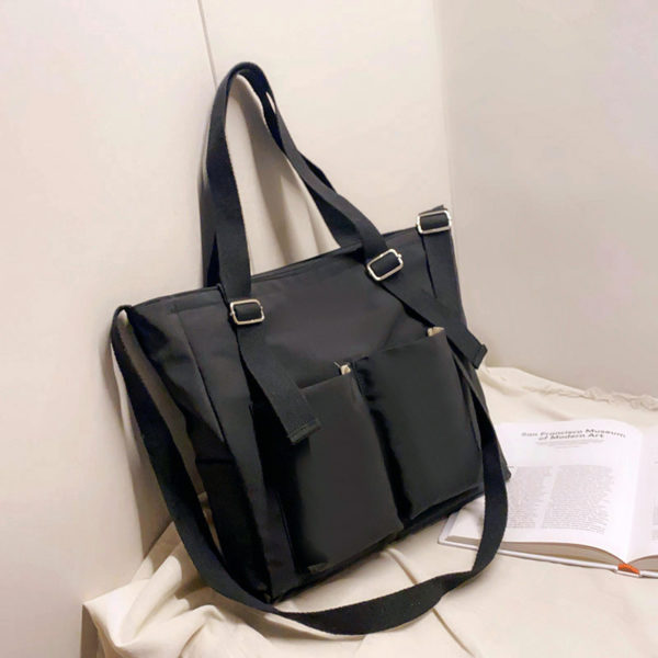 Sac à main en Nylon pour femmes, fourre-tout Simple à la mode, fermeture éclair, résistant à l'eau, grande capacité – Image 5