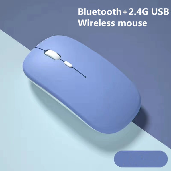 Souris Bluetooth sans Fil et Rechargeable Couleur Macaron pour PC, Accessoire avec Port USB pour Ordinateur Portable, Tablette, iPad, Mobile, Android, Windows, 2.4G